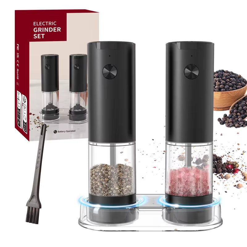 Electric Salt and Pepper Grinder with Adjustable Coarseness Refillable Mills Battery Powered Pepper Grinder Kitchen Gadget Tool
