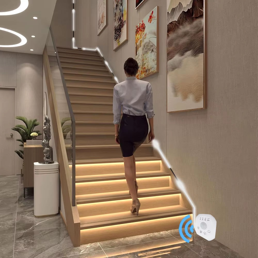 Flowing Light Strip LED Motion Sensor Light Indoor under Bed Lights under Cabinet Lights for Warm White LED Closet Lighting