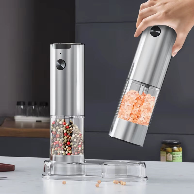Electric Salt and Pepper Grinder with Adjustable Coarseness Refillable Mills Battery Powered Pepper Grinder Kitchen Gadget Tool