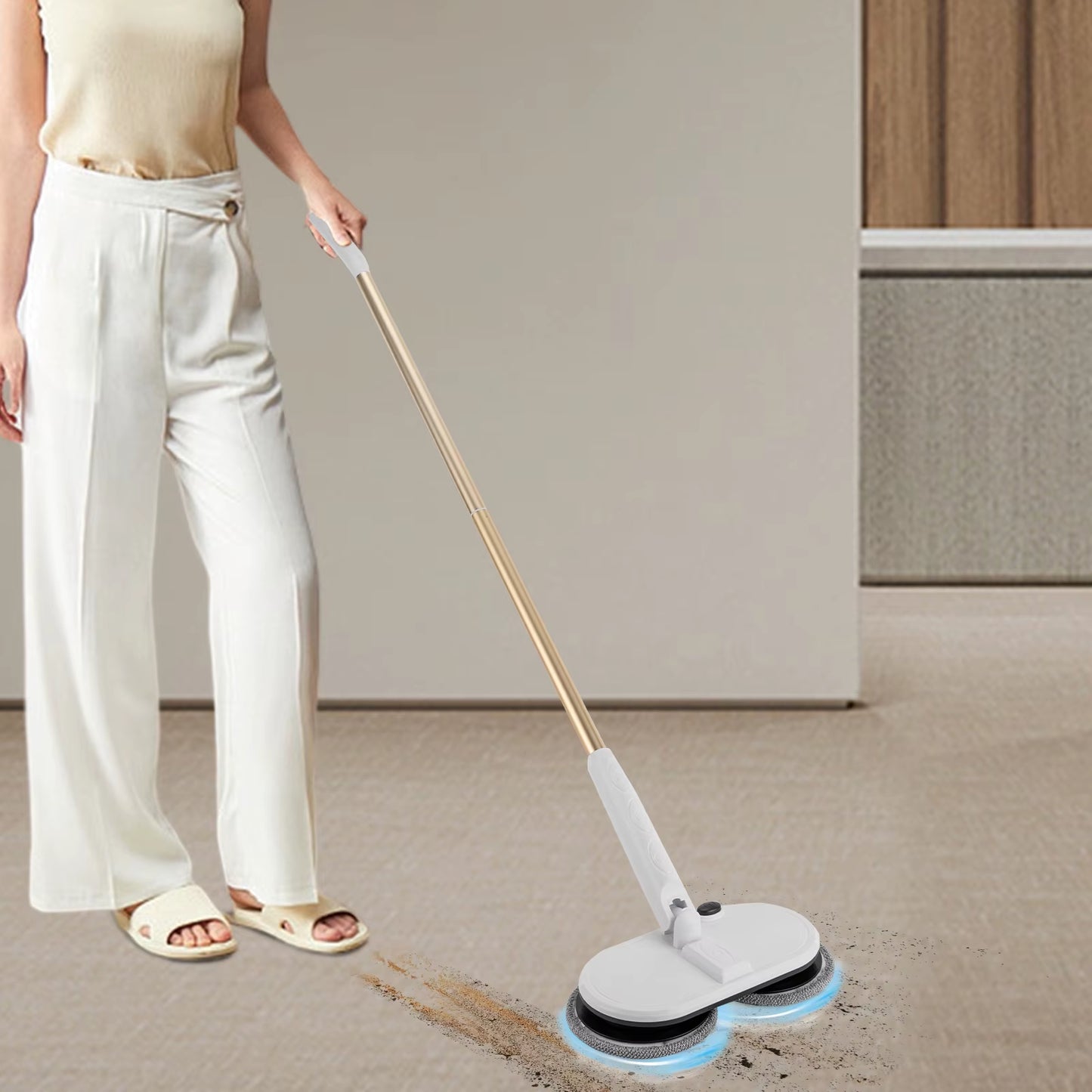 Cordless Mop Electric Mops Spin Mop Power Mop with 4 Pads for Hardwood Floor Cleaner Machine Floor Cleaning