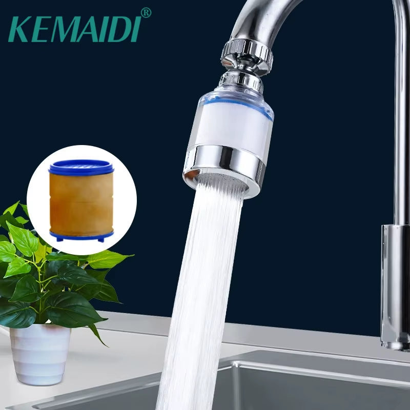 KEMAIDI Sink Filter Water Faucet, 360 ° Universal Rotating Kitchen Faucet Water Purifier for Bathroom Kitchen Faucet Extender