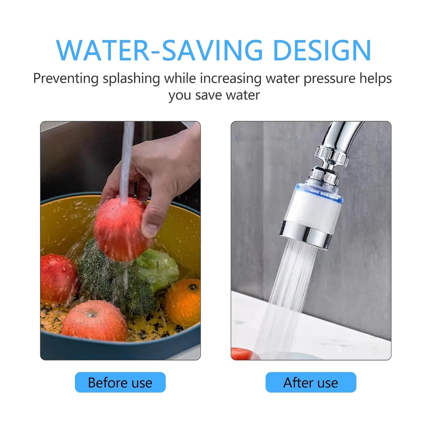 KEMAIDI Sink Filter Water Faucet, 360 ° Universal Rotating Kitchen Faucet Water Purifier for Bathroom Kitchen Faucet Extender