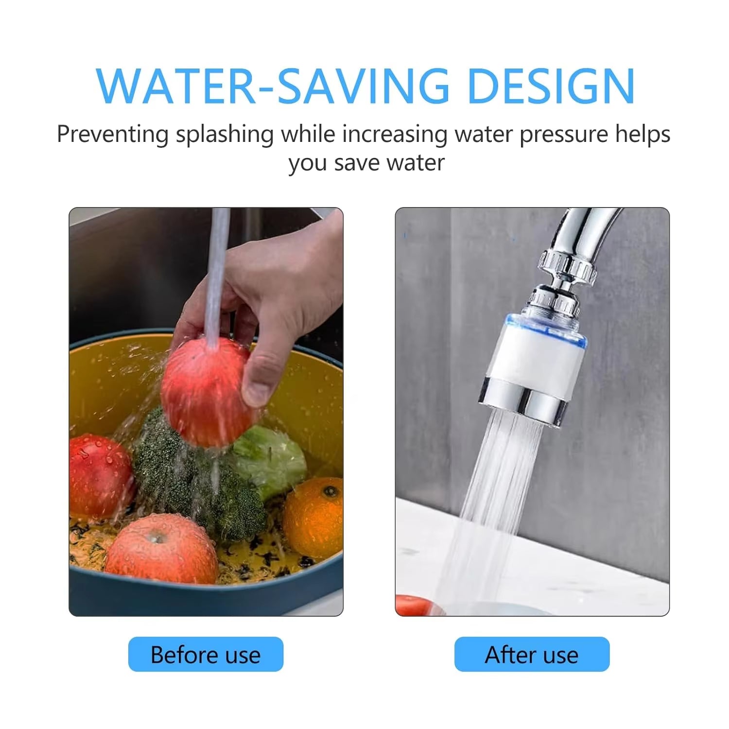 KEMAIDI Sink Filter Water Faucet, 360 ° Universal Rotating Kitchen Faucet Water Purifier for Bathroom Kitchen Faucet Extender