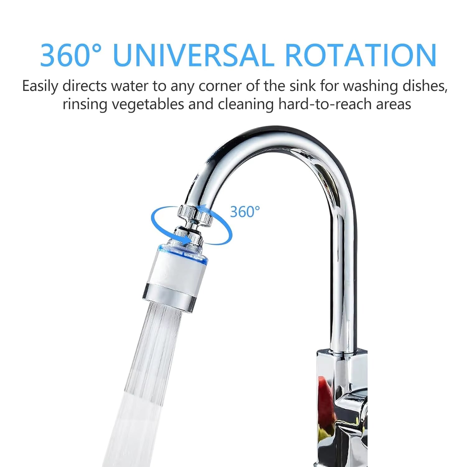 KEMAIDI Sink Filter Water Faucet, 360 ° Universal Rotating Kitchen Faucet Water Purifier for Bathroom Kitchen Faucet Extender