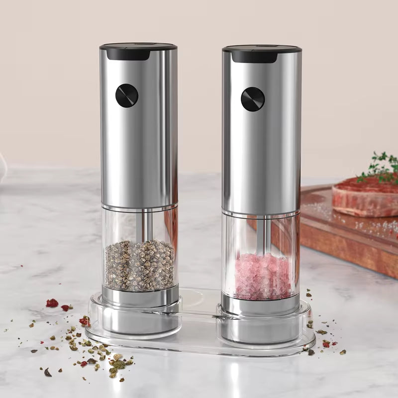 Electric Salt and Pepper Grinder with Adjustable Coarseness Refillable Mills Battery Powered Pepper Grinder Kitchen Gadget Tool